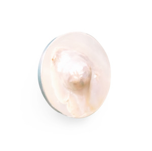 Stock Less Than 1: Large Round Mabe Pearl and .925 Sterling Silver Ring