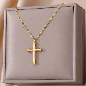 Pendants 1: Gold Cross Pendant with chain