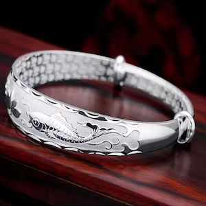 Silver Adjustable Bangle Pisces
