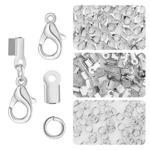 Total Stock Over 0 Items: 925 Sterling Silver Jewelry Making Kit - 450pcs Cord Ends, Jump Rings & Lobster Clasps