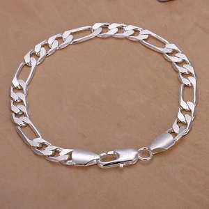 925 Sterling Silver Figaro Bracelet 6mm - 20cm Premium Chain