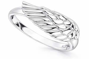 Total Stock Over 0 Items: Angel Wing Sterling Silver Ring