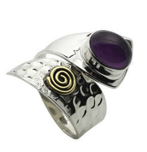 Amethyst Sterling Silver Wrap Ring