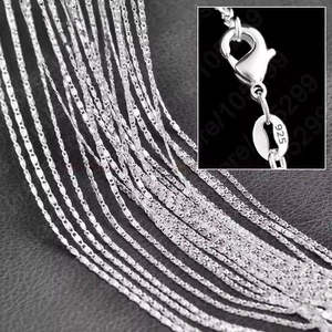 Total Stock Over 0 Items: .925 Sterling Silver Charm Link Chain Necklace.