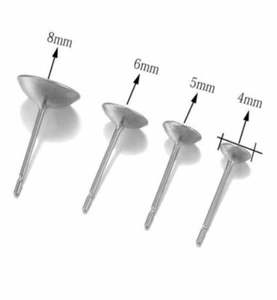 Total Stock Over 0 Items: Stainless Steel Earring Post Cup Shape Pin - 4/5/6/8mm (Pack of 20)