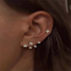 Total Stock Over 0 Items: Star-Shaped Silver Stud Earrings