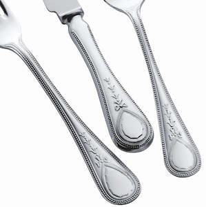 Cutlery Set: Silver Plated Cutlery Set - 124 Piece - Victorian Bead Design