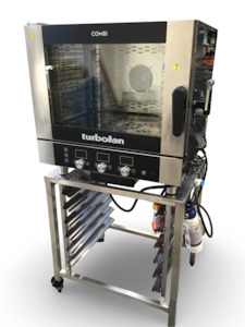 Combi Ovens: Turbofan EC40D5 - Full Size 5 Tray Digital Electric Combi Oven + SK40A Stand