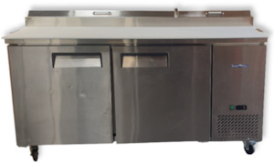 Pizza Prep Fridge: Eurochill ERE71 Pizza Counter 2 Door Pizza Prep