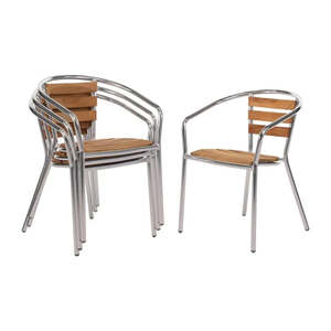 Chairs: Bolero U421 - Four Aluminium & Ash Arm Chairs