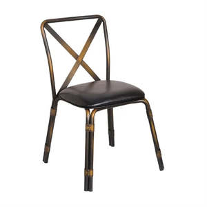 Chairs: Bolero GM648 - Four Steel Chairs with Black PU Seats