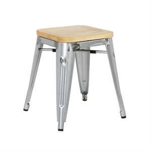 Chairs: Bolero GM634 - Four Bistro Low Stools with Wooden Seat Pads