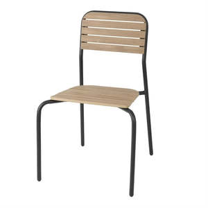 Chairs: Bolero FU537 - Four Santorini Wood Effect Outdoor Chairs