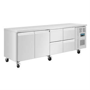 Refrigerated Drawers: Polar UA021-A - Double Door/4 Drawer Counter Fridge