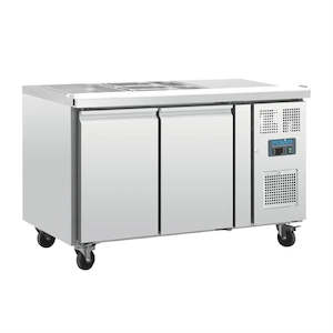 Under Bench Fridge: Polar FT281-A - Double Door Counter Fridge