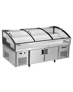 Snow Village BT-B2.5/D-T3 - Stainless Double Door with Triple Temperature Display Cabinet