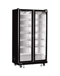 Upright Fridges: Snow Village LC-1100 - Double Glass Door Wine Fridge