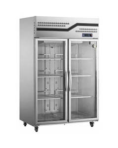 Upright Fridges: Snow Village CFR-40B2F(HB) - Stainless Steel Two Glass Door Fridge
