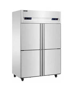 Upright Freezers: Snow Village CFD-40D4F - Stainless Steel Four Door Freezer