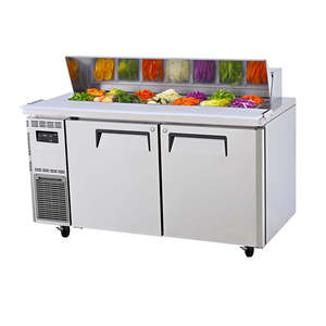 Commercial Refrigeration: Turbo Air KHR15-2-N - 1500mm Double Solid Door Prep Fridge with Canopy