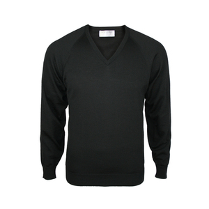 Extrafine Merino Classic Fit Vee - Black