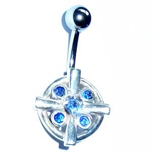 Belly Button: Cross Jewelled Belly Bar