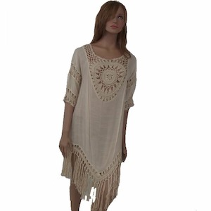Bohemian Tassel Dress with Crochet
