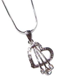 Costume Jewellery: Costume Heart CZ Necklace