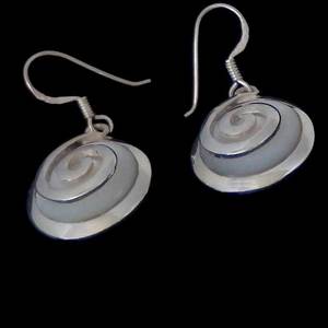 Products: Pearl Spiral Silver Earrings