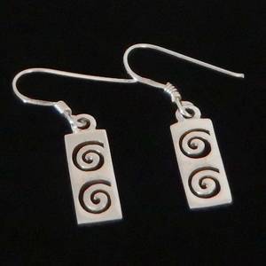 Dangle Spiral Earrings Silver