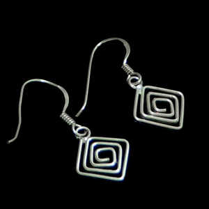 Products: Flat Square Spiral Earrings