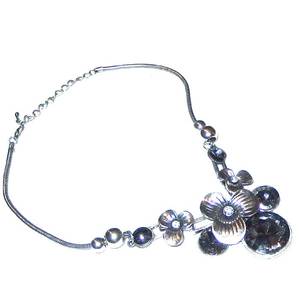 Bold Silver Floral Necklace