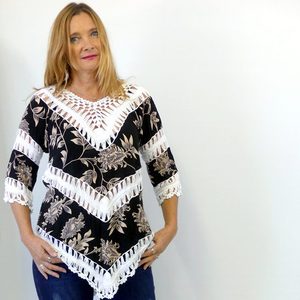 Women's Clothing: Bohemian Crochet Top Long Sleeve