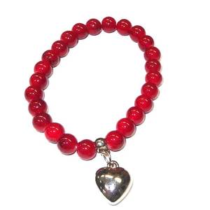 Costume Jewellery: Glass Heart Bracelet