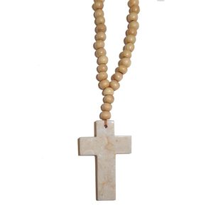 Rosary Beads Marble Cross