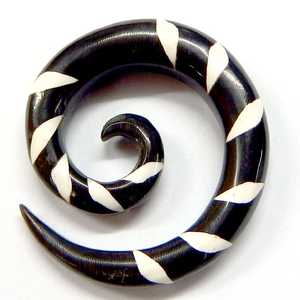Spiral Ear Stretcher 0g-with stripes