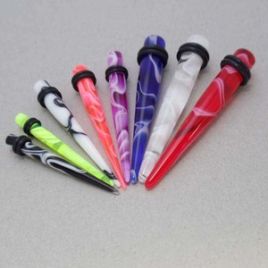 UV Straight Marble Ear Stretchers