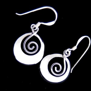 Products: Circle Spiral Earrings NZ in Sterling Silver