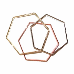 Copper Hexagon Trio Bangles