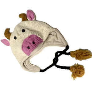 Wool Clothing: Cow Animal Hat