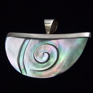 Sterling Silver: Engraved Spiral Shell Pendant