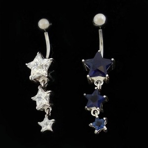Body Jewellery: 3 Star Belly Bar