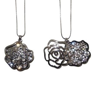 Costume Jewellery: Antique CZ Rose Pendant