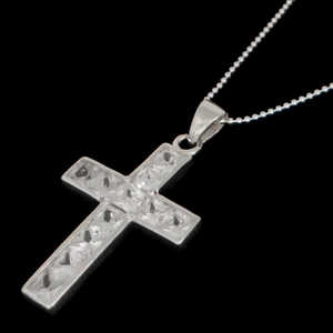 Sterling Silver: Cubic Zirconia Cross necklace