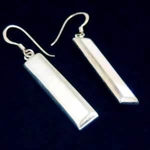 Sterling Silver: Mother Pearl Long Earrings