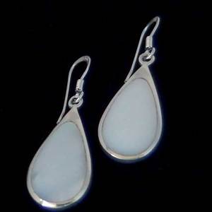 Sterling Silver: Mother Pearl Teardrop Earrings
