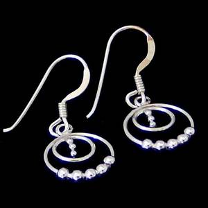 Movable Balls Small Dangle Earrings Silver NZ