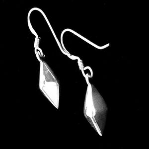 Sterling Silver: Octahedron Silver Hanging Earrings