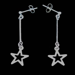 Sterling Silver: Open Star Earring
