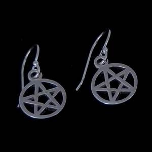 Sterling Silver: Pentacle Silver Star Earrings
